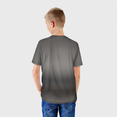Детская футболка 3D с принтом Мопс с курительной трубкой, вид сзади #2