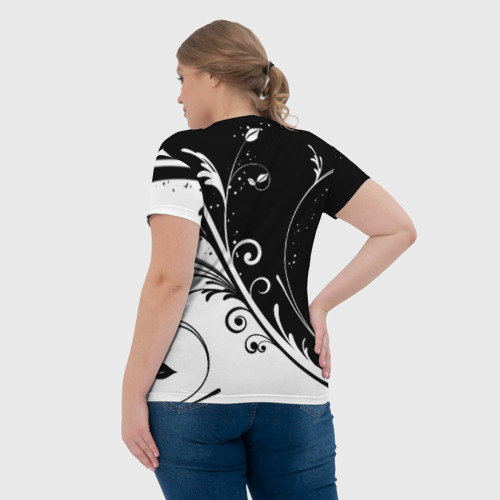 Женская футболка 3D с принтом Завитки, вид сзади #2