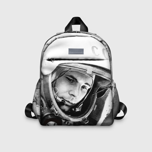Детский рюкзак 3D с принтом Гагарин 1, вид спереди #2