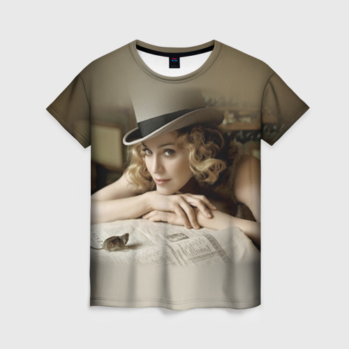 Женская футболка 3D с принтом Мадонна 1, вид спереди #2