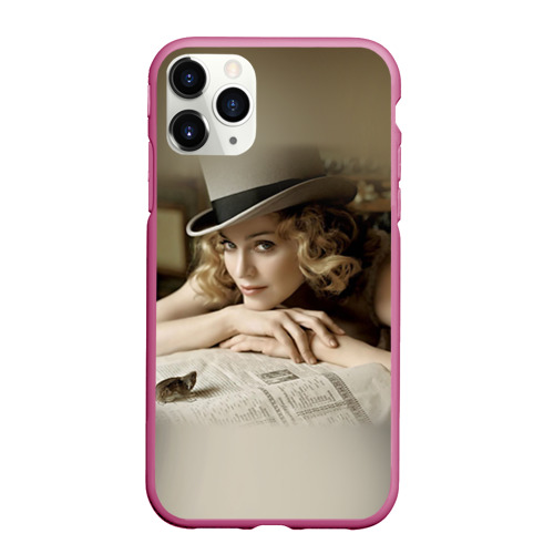 Чехол для iPhone 11 Pro матовый с принтом Мадонна 1, вид спереди #2