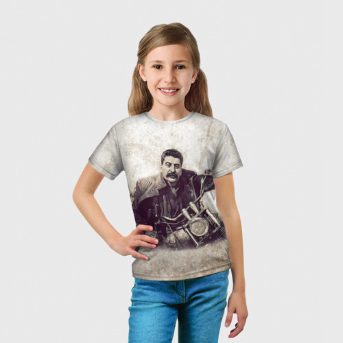Детская футболка 3D с принтом Сталин 2, вид сбоку #3