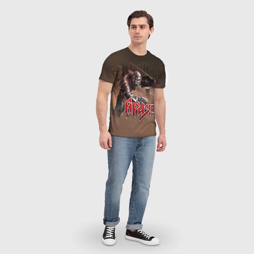 Мужская 3D футболка с принтом Ария, вид сбоку #3