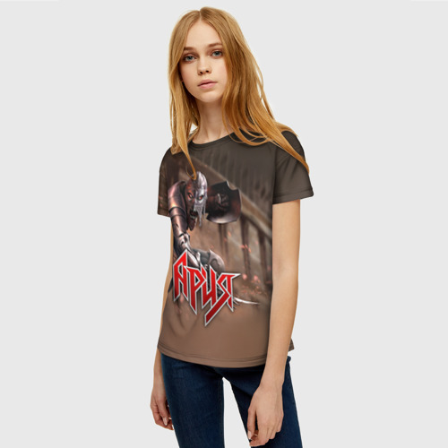 Женская футболка 3D с принтом Ария, фото на моделе #1