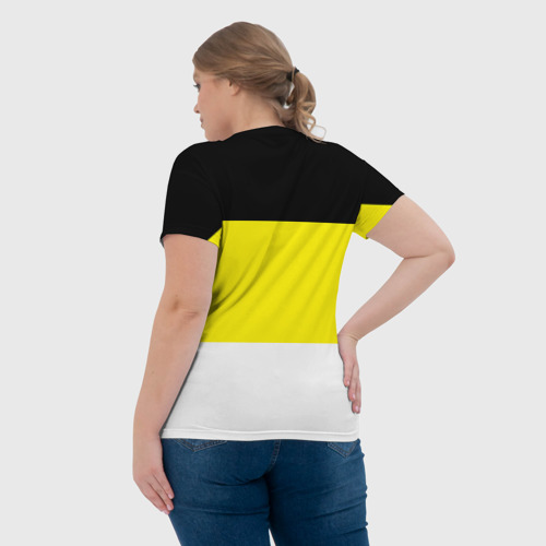 Женская футболка 3D с принтом Имперский Флаг, вид сзади #2