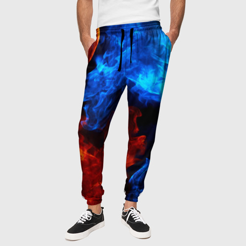 Мужские брюки 3D с принтом Битва огней, вид сбоку #3