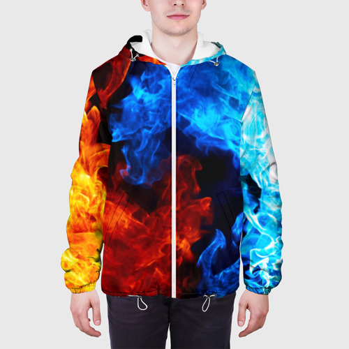 Мужская куртка 3D с принтом Битва огней, вид сбоку #3