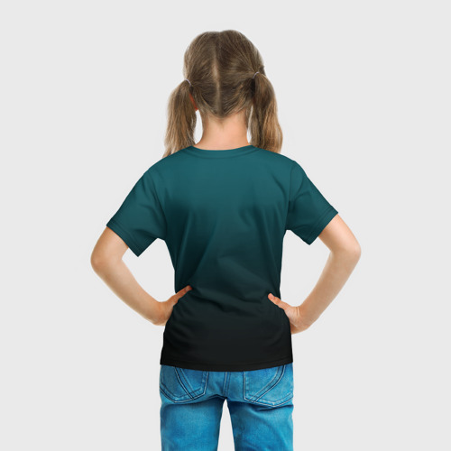 Детская футболка 3D с принтом Сан-Хосе Шаркс, вид сзади #2