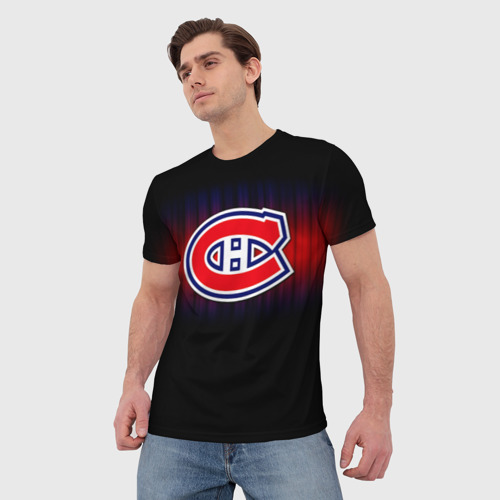 Мужская 3D футболка с принтом Монреаль Канадиенс, фото на моделе #1