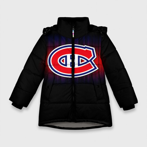 Зимняя куртка для девочек 3D с принтом Монреаль Канадиенс, вид спереди #2