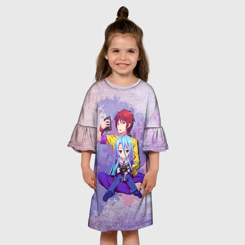Детское платье 3D с принтом No Game No Life, вид сбоку #3