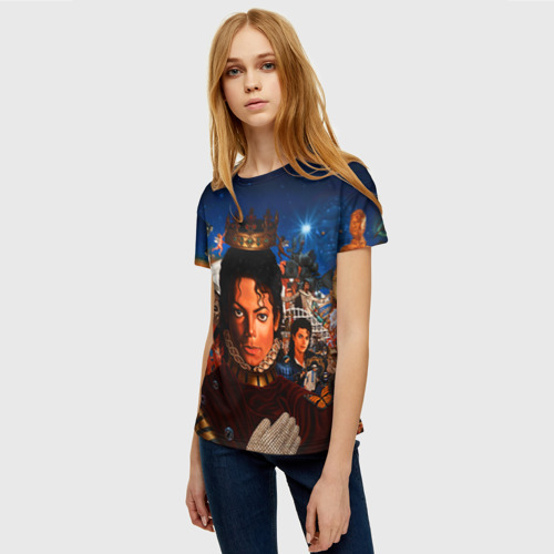 Женская 3D футболка с принтом Michael Jackson, фото на моделе #1