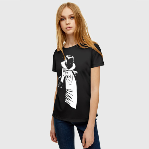 Женская футболка 3D с принтом Michael Jackson, фото на моделе #1