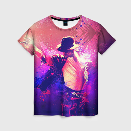 Женская футболка 3D с принтом Michael Jackson, вид спереди #2