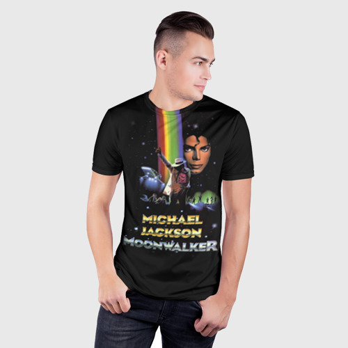 Мужская футболка 3D Slim с принтом Michael Jackson, фото на моделе #1