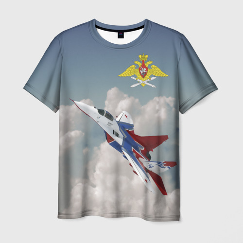 Мужская футболка 3D с принтом Самолёт, вид спереди #2