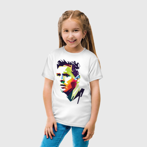 Детская футболка с принтом Леонель Месси, вид сбоку #3