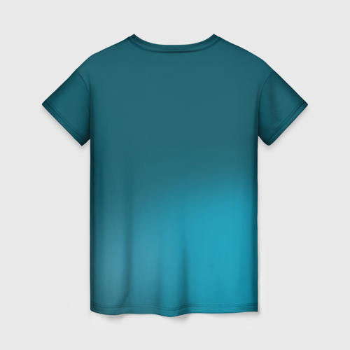 Женская футболка 3D с принтом Пловец, вид сзади #1