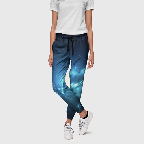 Женские брюки 3D с принтом Atlantis Nebula, фото на моделе #1