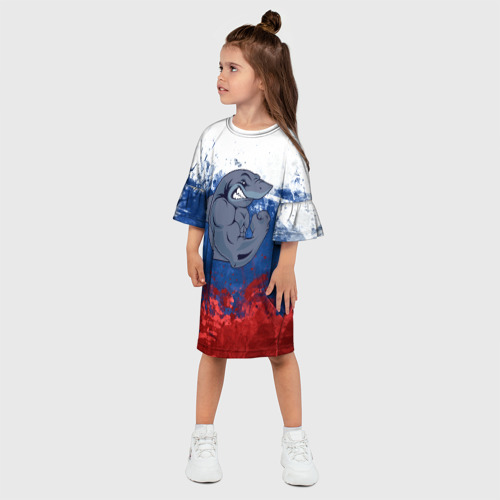 Детское платье 3D с принтом Акула, фото на моделе #1