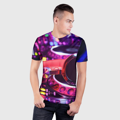 Мужская футболка 3D Slim с принтом DJ Mix, фото на моделе #1