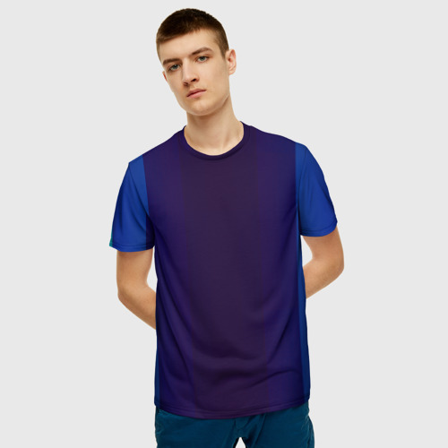 Мужская 3D футболка с принтом Blue, фото на моделе #1