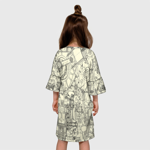 Детское платье 3D с принтом Лучший инженер, вид сзади #2