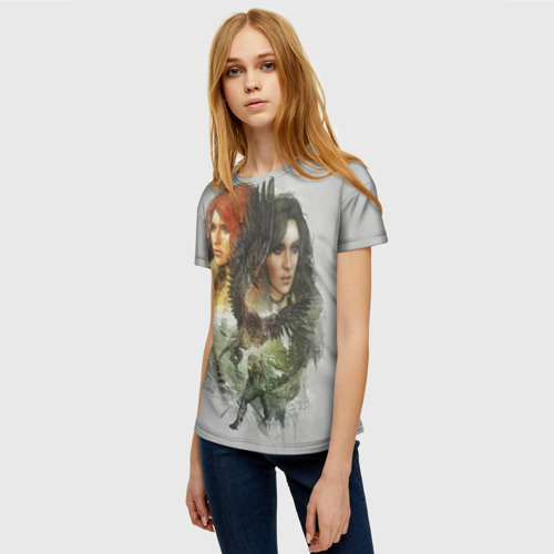 Женская футболка 3D с принтом Ведьмак, фото на моделе #1