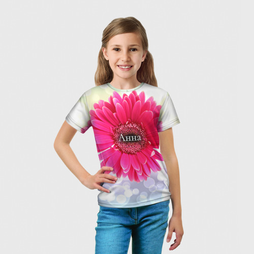 Детская футболка 3D с принтом Анна, вид сбоку #3