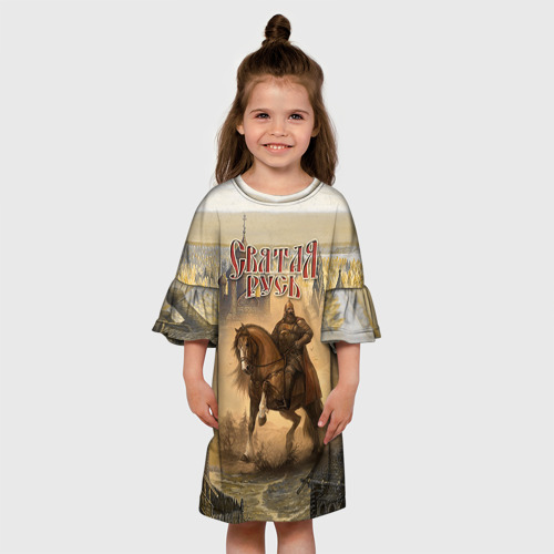 Детское платье 3D с принтом Святая русь, вид сбоку #3