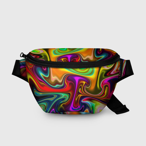 Поясная сумка 3D с принтом Волны, вид спереди #2
