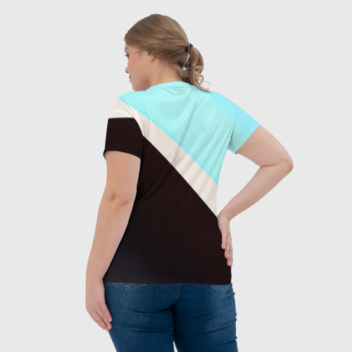 Женская футболка 3D с принтом Полосы, вид сзади #2