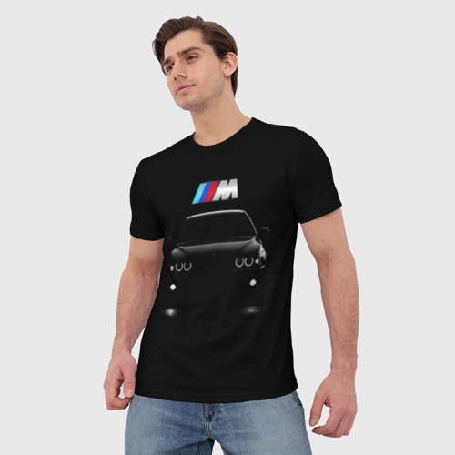 Мужская 3D футболка с принтом BMW, фото на моделе #1