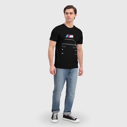 Мужская 3D футболка с принтом BMW, вид сбоку #3