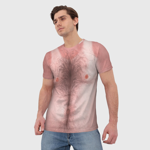 Мужская футболка 3D с принтом Загорелый торс, фото на моделе #1