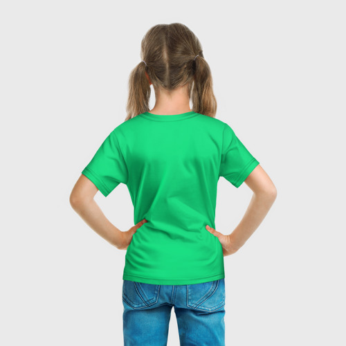 Детская футболка 3D с принтом Енот в очках, вид сзади #2
