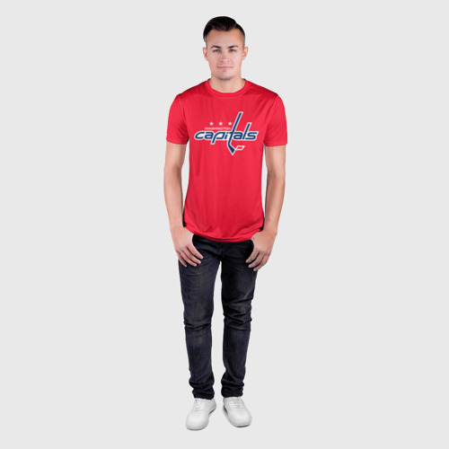 Мужская футболка 3D Slim с принтом Washington Capitals Ovechkin, вид сбоку #3
