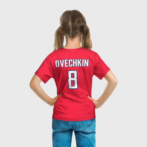 Детская футболка 3D с принтом Washington Capitals Ovechkin, вид сзади #2
