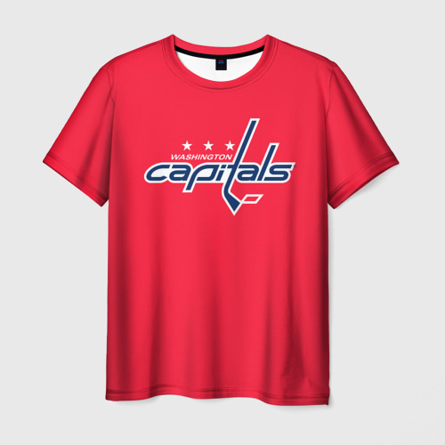 Мужская футболка 3D с принтом Washington Capitals Ovechkin, вид спереди #2