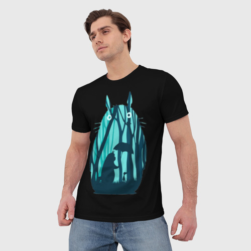 Мужская футболка 3D с принтом Тоторо Лесной болван, фото на моделе #1