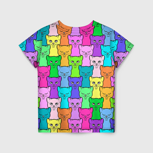 Детская футболка 3D с принтом Котятушки, вид сзади #1