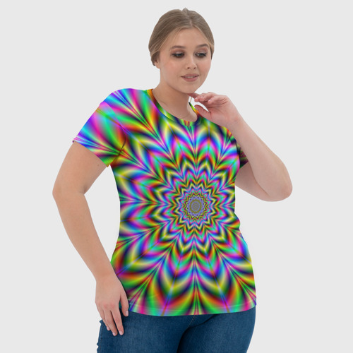 Женская футболка 3D с принтом Красочная иллюзия, фото #4