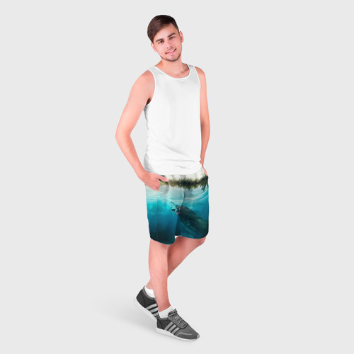 Мужские шорты 3D с принтом Рыбалка, фото на моделе #1
