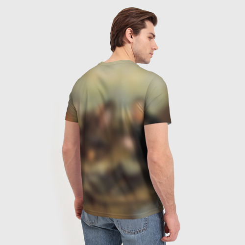 Мужская 3D футболка с принтом Охотники, вид сзади #2