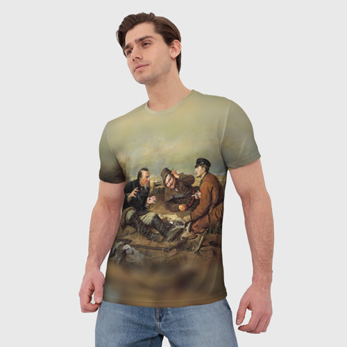 Мужская 3D футболка с принтом Охотники, фото на моделе #1