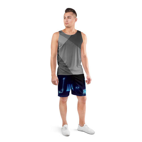 Мужские шорты 3D спортивные с принтом Схема, вид сбоку #3