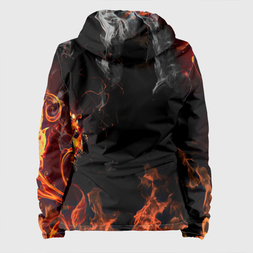 Женская куртка 3D с принтом Огонь, вид сзади #1