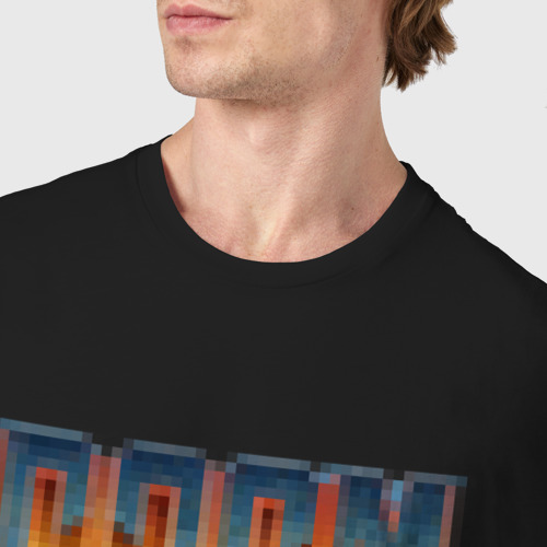 Мужская футболка хлопок с принтом Iddqd пиксель-арт, фото #4