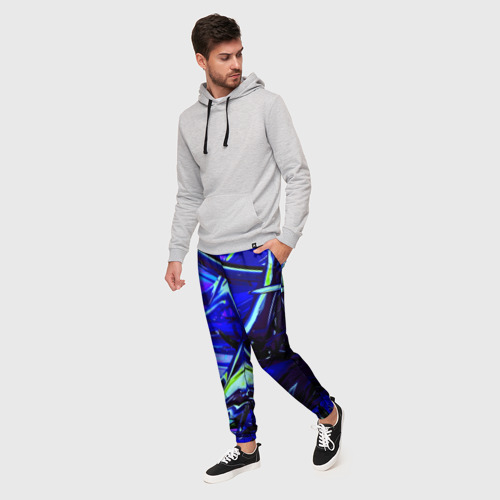 Мужские брюки 3D с принтом Острые шипы, фото на моделе #1
