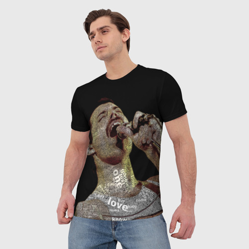 Мужская футболка 3D с принтом Фредди Меркьюри, фото на моделе #1